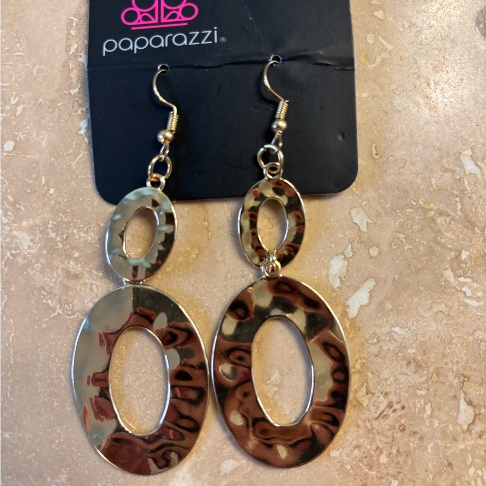 Paparazzi Gold and Brown Dangle Earrings